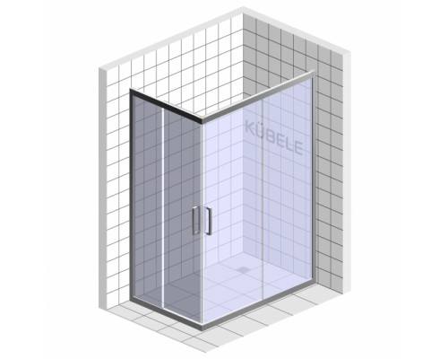 Душевой уголок GUTEWETTER KÜBELE DE019RC 90x80x200 профиль хром матовый