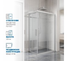 Душевой уголок GUTEWETTER KÜBELE DE019RC 90x80x200 профиль хром матовый