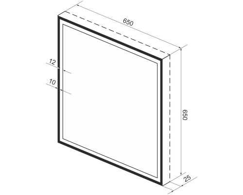 Зеркало 65x65 см черный матовый Wellsee 7 Rays’ Spectrum 172200420