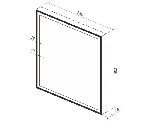 Зеркало 75x75 см черный матовый Wellsee 7 Rays’ Spectrum 172200440