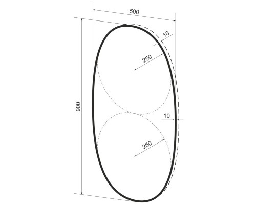 Зеркало 50x90 см черный матовый Wellsee 7 Rays’ Spectrum 172201440