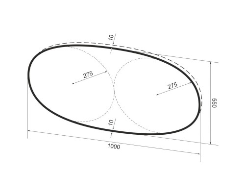 Зеркало 100x55 см черный матовый Wellsee 7 Rays’ Spectrum 172201470