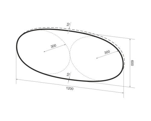 Зеркало 120x60 см черный матовый Wellsee 7 Rays’ Spectrum 172201490