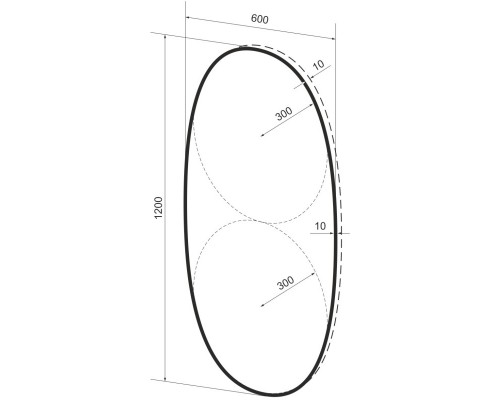 Зеркало 60x120 см черный матовый Wellsee 7 Rays’ Spectrum 172201480