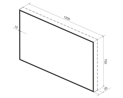 Зеркало 120x70 см черный матовый Wellsee 7 Rays’ Spectrum 172201050