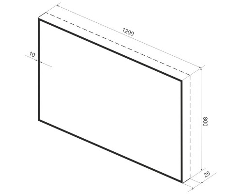 Зеркало 120x80 см черный матовый Wellsee 7 Rays’ Spectrum 172201090