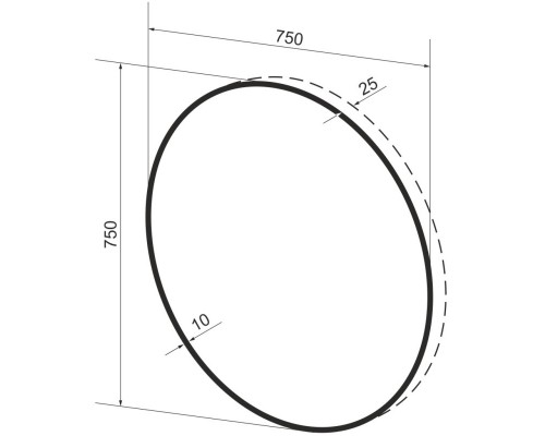 Зеркало 75x75 см черный матовый Wellsee 7 Rays’ Spectrum 172200140