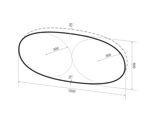 Зеркало 120x60 см черный матовый Wellsee 7 Rays’ Spectrum 172201570