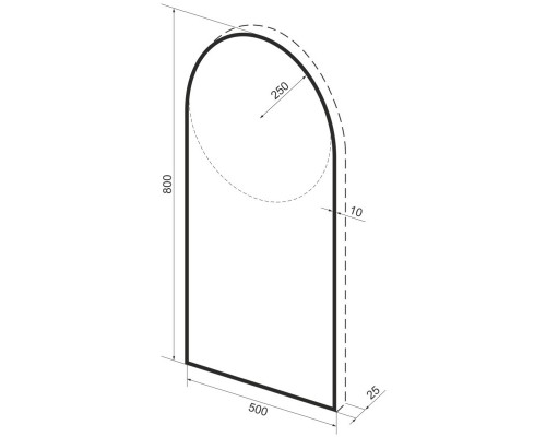 Зеркало 50x80 см черный матовый Wellsee 7 Rays’ Spectrum 172201700