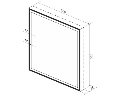 Зеркало 70x70 см черный матовый Wellsee 7 Rays’ Spectrum 172200430