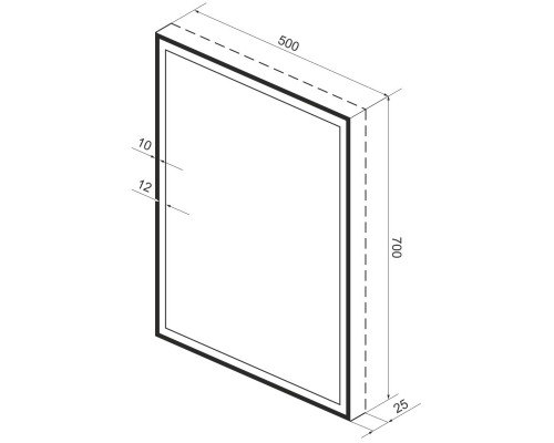 Зеркало 50x70 см черный матовый Wellsee 7 Rays’ Spectrum 172201180