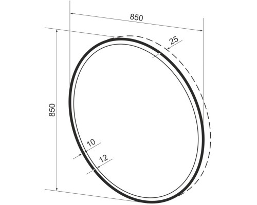 Зеркало 85x85 см черный матовый Wellsee 7 Rays’ Spectrum 172200250