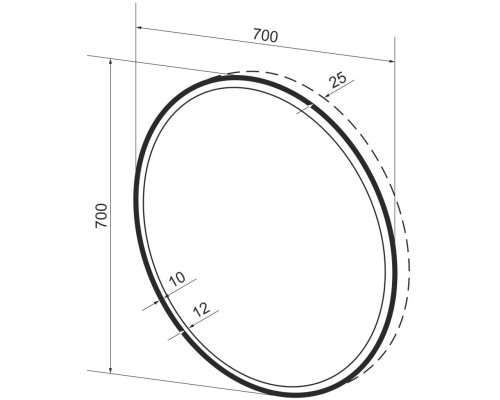 Зеркало 70x70 см черный матовый Wellsee 7 Rays’ Spectrum 172200220