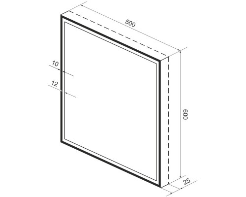 Зеркало 50x60 см черный матовый Wellsee 7 Rays’ Spectrum 172201140