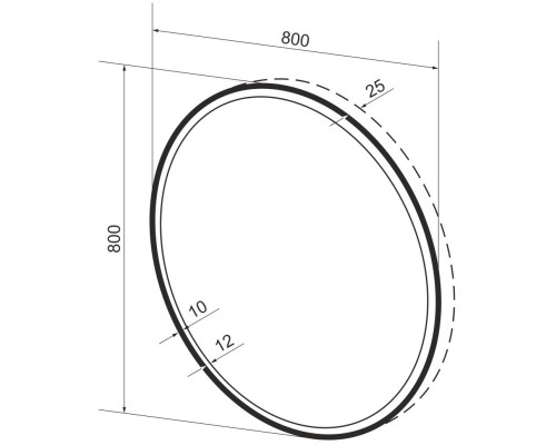 Зеркало 80x80 см черный матовый Wellsee 7 Rays’ Spectrum 172200240