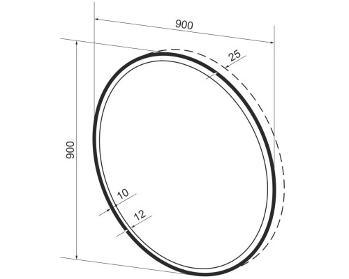 Зеркало 90x90 см черный матовый Wellsee 7 Rays’ Spectrum 172200260