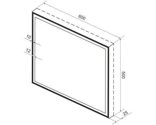 Зеркало 60x50 см черный матовый Wellsee 7 Rays’ Spectrum 172201150