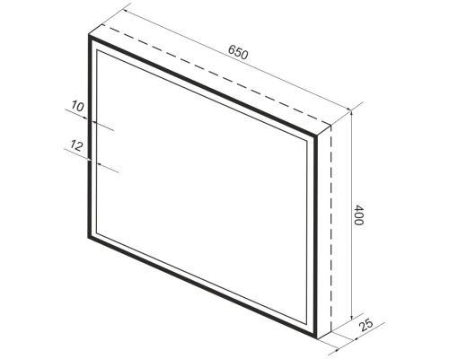 Зеркало 65x40 см черный матовый Wellsee 7 Rays’ Spectrum 172201130