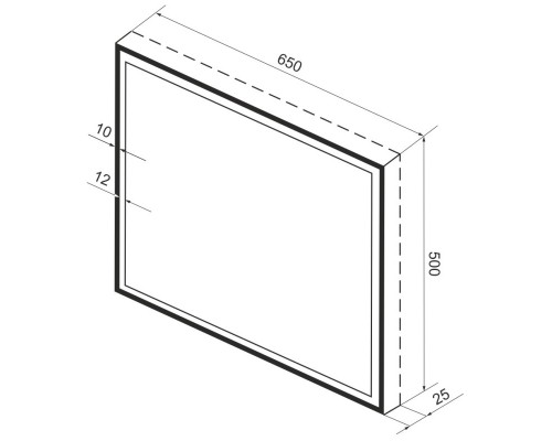 Зеркало 65x50 см черный матовый Wellsee 7 Rays’ Spectrum 172201170