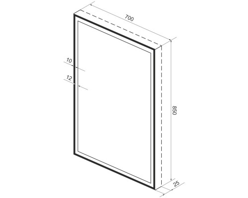 Зеркало 70x85 см черный матовый Wellsee 7 Rays’ Spectrum 172201300