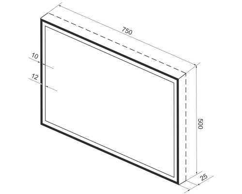 Зеркало 75x50 см черный матовый Wellsee 7 Rays’ Spectrum 172201210