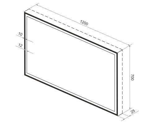 Зеркало 120x70 см черный матовый Wellsee 7 Rays’ Spectrum 172201370