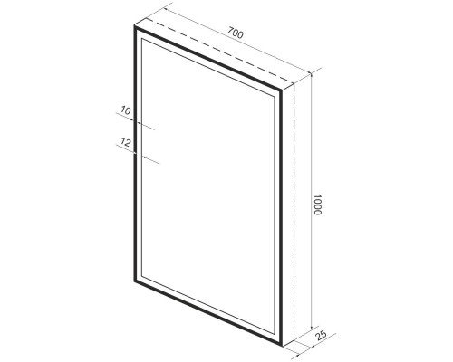 Зеркало 70x100 см черный матовый Wellsee 7 Rays’ Spectrum 172201340