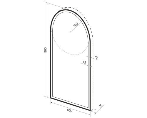 Зеркало 60x90 см черный матовый Wellsee 7 Rays’ Spectrum 172201740