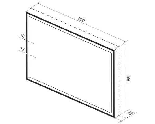 Зеркало 80x55 см черный матовый Wellsee 7 Rays’ Spectrum 172201250