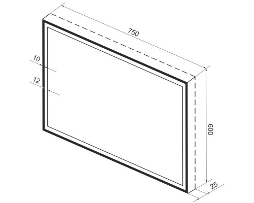 Зеркало 75x60 см черный матовый Wellsee 7 Rays’ Spectrum 172201270