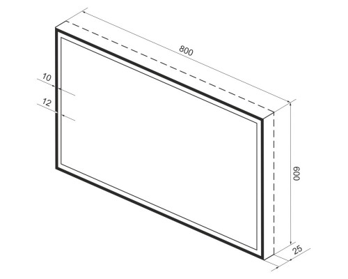 Зеркало 80x60 см черный матовый Wellsee 7 Rays’ Spectrum 172201290