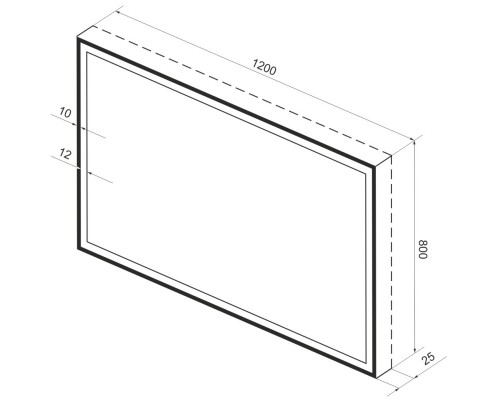 Зеркало 120x80 см черный матовый Wellsee 7 Rays’ Spectrum 172201410