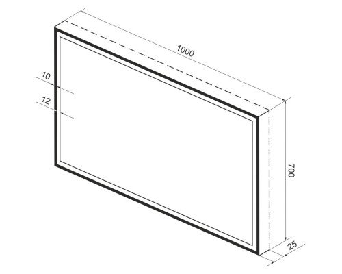 Зеркало 100x70 см черный матовый Wellsee 7 Rays’ Spectrum 172201350