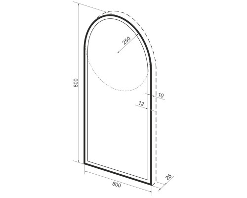 Зеркало 50x80 см черный матовый Wellsee 7 Rays’ Spectrum 172201730