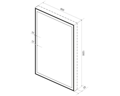 Зеркало 80x120 см черный матовый Wellsee 7 Rays’ Spectrum 172201400