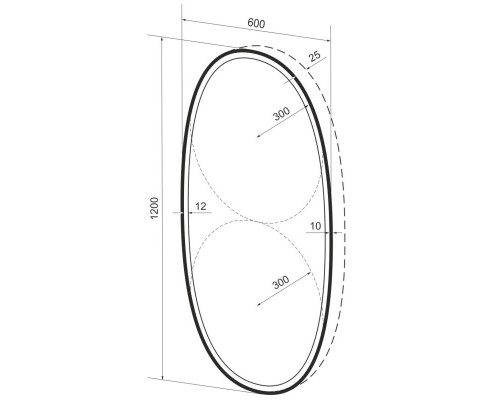 Зеркало 60x120 см черный матовый Wellsee 7 Rays’ Spectrum 172201640