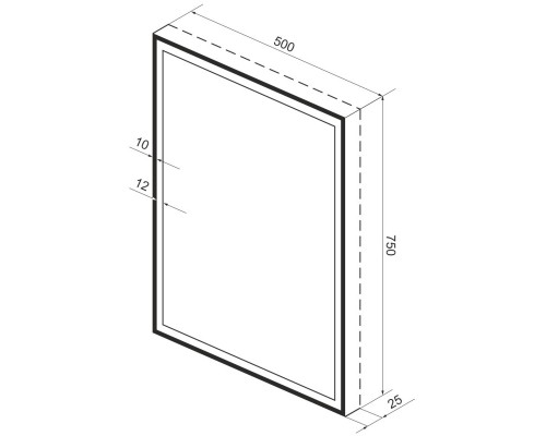 Зеркало 50x75 см черный матовый Wellsee 7 Rays’ Spectrum 172201200