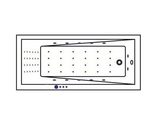 Акриловая гидромассажная ванна 169,5x75 см Whitecross Wave 0101.170075.100.NANO.CR Elit-san.ru