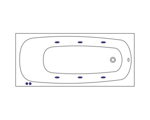 Акриловая гидромассажная ванна 170x75 см Whitecross Layla Slim 0122.170075.100.SOFT.CR Elit-san.ru