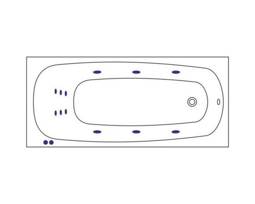 Акриловая гидромассажная ванна 180x80 см Whitecross Layla Slim 0122.180080.100.LINE.GL Elit-san.ru