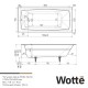 Чугунная ванна 170x75 см Wotte Vector 1700x750