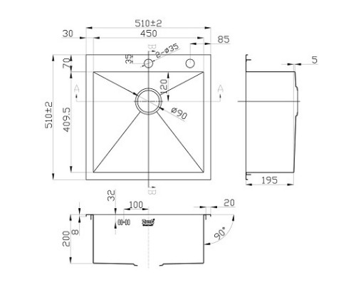 Кухонная мойка Zorg Inox  X-5151