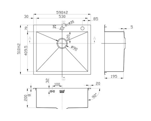 Кухонная мойка Zorg Inox X-5951