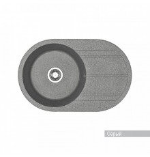 Мойка для кухни  Амира  780x500x211 мм, круглая с крылом, серый