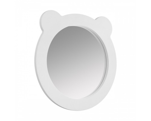 Зеркало КАСПЕР МИШКА , круглое, белый матовый