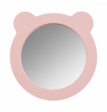 Зеркало КАСПЕР МИШКА , круглое, розовый матовый