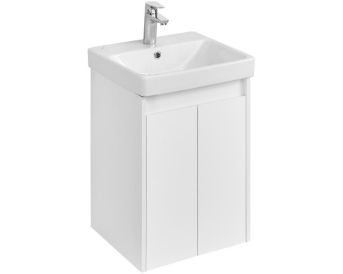 Тумба с раковиной AQUATON Сканди Doors 45 1A2787K0SD010 белый глянец/белый матовый