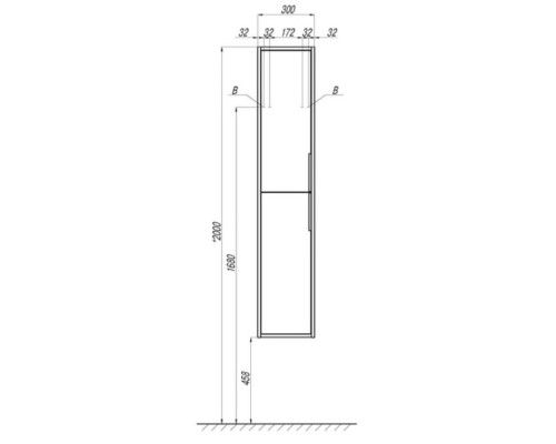 Пенал подвесной белый глянец/ясень фабрик Акватон Рико 1A216603RIB90