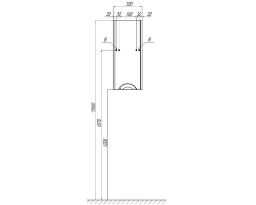 Шкаф одностворчатый подвесной 32x77,2 см дуб фьорд R Акватон Сильва 1A215703SIW6R