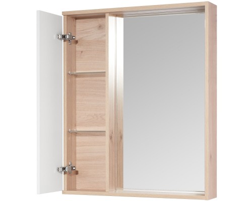 Зеркальный шкаф 60x85,2 см белый глянец/дуб эврика Акватон Бостон 1A240202BN010